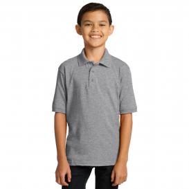 Port & Company KP55Y Youth Core Blend Jersey Knit Polo - Athletic Heather