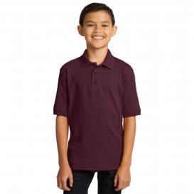 Port & Company KP55Y Youth Core Blend Jersey Knit Polo - Athletic Maroon