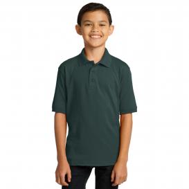 Port & Company KP55Y Youth Core Blend Jersey Knit Polo - Dark Green