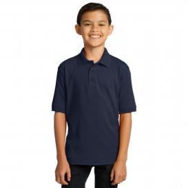 Port & Company KP55Y Youth Core Blend Jersey Knit Polo - Deep Navy