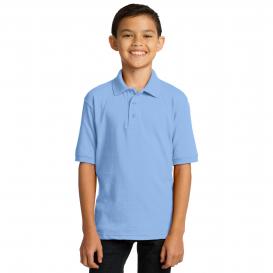 Port & Company KP55Y Youth Core Blend Jersey Knit Polo - Light Blue