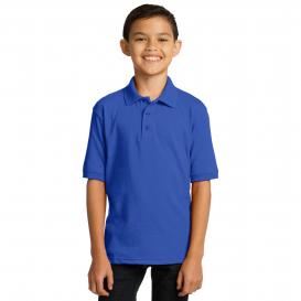 Port & Company KP55Y Youth Core Blend Jersey Knit Polo - Royal