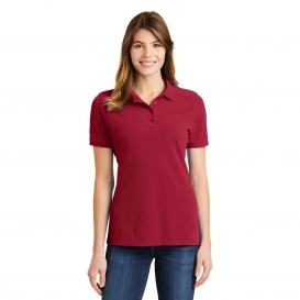 Port & Company LKP1500 Ladies Combed Ring Spun Pique Polo - Red