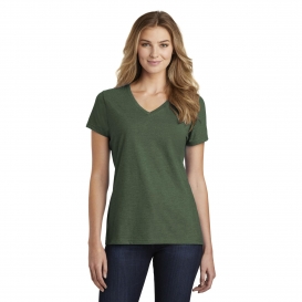 Port & Company LPC455V Ladies Fan Favorite Blend V-Neck Tee - Forest Green Heather