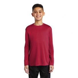 Port & Company PC380YLS Youth Long Sleeve Performance Tee - Red
