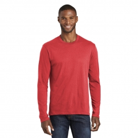 Port & Company PC455LS Long Sleeve Fan Favorite Blend Tee - Bright Red Heather