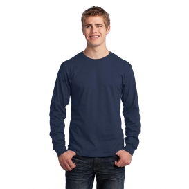 Port & Company PC54LS Long Sleeve Core Cotton Tee - Heather Navy