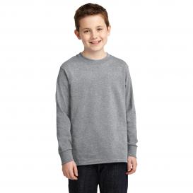 Port & Company PC54YLS Youth Long Sleeve Core Cotton Tee - Athletic Heather