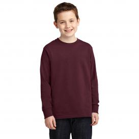 Port & Company PC54YLS Youth Long Sleeve Core Cotton Tee - Athletic Maroon