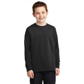 Port & Company PC54YLS Youth Long Sleeve Core Cotton Tee - Jet Black