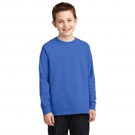 Port & Company PC54YLS Youth Long Sleeve Core Cotton Tee - Royal