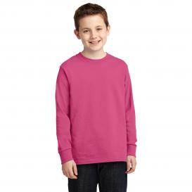 Port & Company PC54YLS Youth Long Sleeve Core Cotton Tee - Sangria