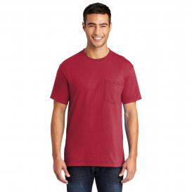 Port & Company PC55P Core Blend Pocket Tee - Red