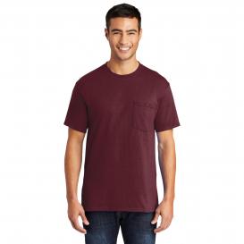 Port & Company PC55PT Tall Core Blend Pocket Tee - Athletic Maroon
