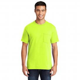 Port & Company PC55PT Tall Core Blend Pocket Tee - Safety Green