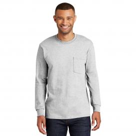Port & Company PC61LSPT Tall Long Sleeve Essential T-Shirt with Pocket - Ash