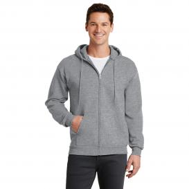 Port & Company PC78ZH Core Fleece Full-Zip Hooded Sweatshirt - Athletic Heather