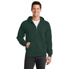 Port & Company PC78ZH Core Fleece Full-Zip Hooded Sweatshirt - Dark Green
