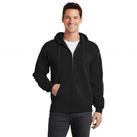 Port & Company PC78ZH Core Fleece Full-Zip Hooded Sweatshirt - Jet Black