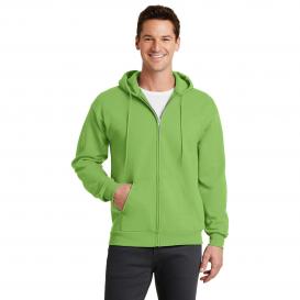 Port & Company PC78ZH Core Fleece Full-Zip Hooded Sweatshirt - Lime
