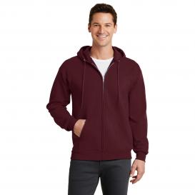 Port & Company PC78ZH Core Fleece Full-Zip Hooded Sweatshirt - Maroon