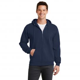 Port & Company PC78ZH Core Fleece Full-Zip Hooded Sweatshirt - Navy
