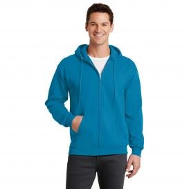 Port & Company PC78ZH Core Fleece Full-Zip Hooded Sweatshirt - Neon Blue