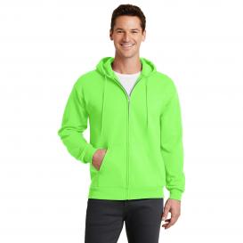 Port & Company PC78ZH Core Fleece Full-Zip Hooded Sweatshirt - Neon Green