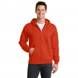 Port & Company PC78ZH Core Fleece Full-Zip Hooded Sweatshirt - Orange