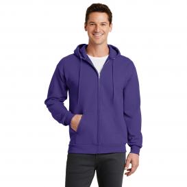 Port & Company PC78ZH Core Fleece Full-Zip Hooded Sweatshirt - Purple