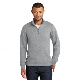 Port & Company PC850Q Fan Favorite Fleece 1/4-Zip Pullover Sweatshirt - Athletic Heather