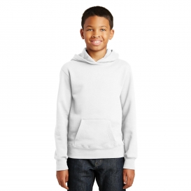 Port & Company PC850YH Youth Fan Favorite Fleece Pullover Hooded Sweatshirt - White
