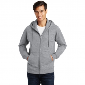 Port & Company PC850ZH Fan Favorite Fleece Full-Zip Hooded Sweatshirt - Athletic Heather