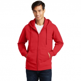Port & Company PC850ZH Fan Favorite Fleece Full-Zip Hooded Sweatshirt - Bright Red