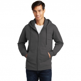Port & Company PC850ZH Fan Favorite Fleece Full-Zip Hooded Sweatshirt - Charcoal