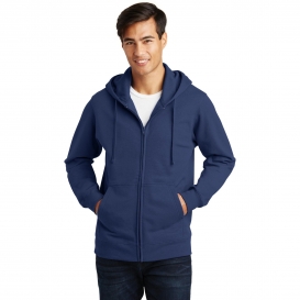 Port & Company PC850ZH Fan Favorite Fleece Full-Zip Hooded Sweatshirt - Team Navy