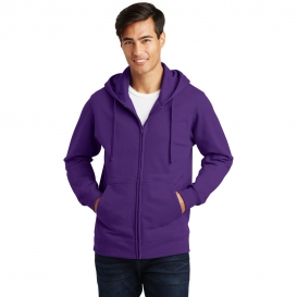 Port & Company PC850ZH Fan Favorite Fleece Full-Zip Hooded Sweatshirt - Team Purple
