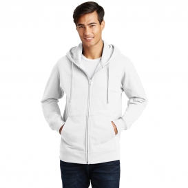 Port & Company PC850ZH Fan Favorite Fleece Full-Zip Hooded Sweatshirt - White