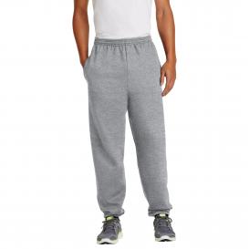Port & Company PC90P Essential Fleece Sweatpants with Pockets - Athletic Heather