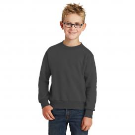 Port & Company PC90Y Youth Core Fleece Crewneck Sweatshirt - Charcoal