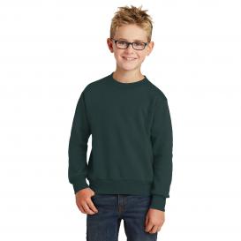 Port & Company PC90Y Youth Core Fleece Crewneck Sweatshirt - Dark Green