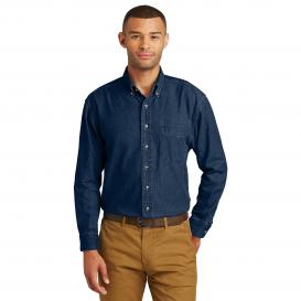 Port & Company SP10 Long Sleeve Value Denim Shirt - Ink Blue