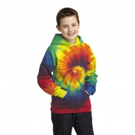 Port & Company PC146Y Youth Essential Tie-Dye Pullover Hooded Sweater - Rainbow