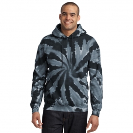 Port & Company PC146 Essential Tie-Dye Pullover Hooded Sweater - Black