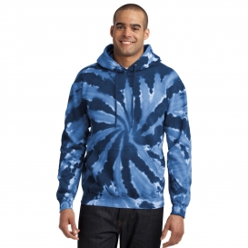 Port & Company PC146 Essential Tie-Dye Pullover Hooded Sweater - Navy