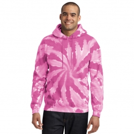 Port & Company PC146 Essential Tie-Dye Pullover Hooded Sweater - Pink