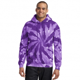 Port & Company PC146 Essential Tie-Dye Pullover Hooded Sweater - Purple