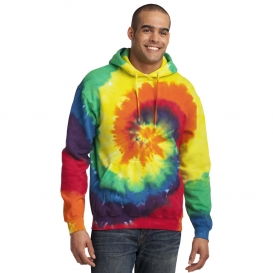 Port & Company PC146 Essential Tie-Dye Pullover Hooded Sweater - Rainbow