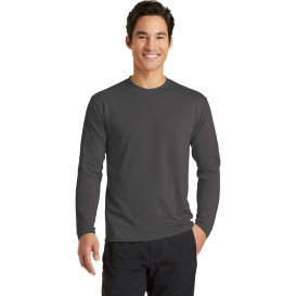 Port & Company PC381LS Long Sleeve Essential Blended Performance Tee - Charcoal
