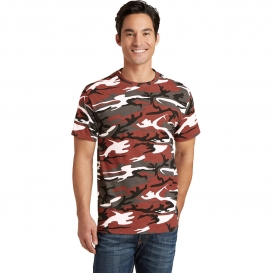 Port & Company PC54C Core Cotton Camo Tee - Red Camo